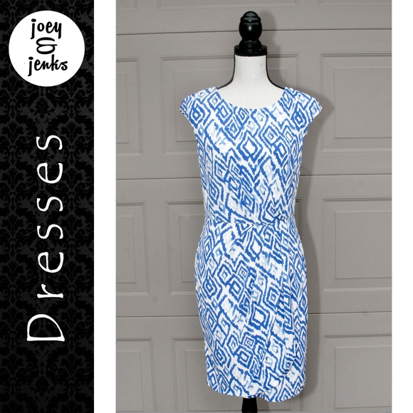 Donna Morgan Dresses & Skirts - Donna Morgan Blue & White Print Sheath Dress Sz 8